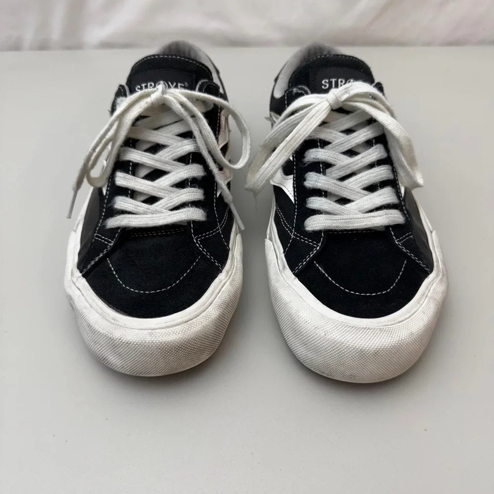 STRAYE Logan black flame sneakers with white flame graphic 9.5 men 11 women's